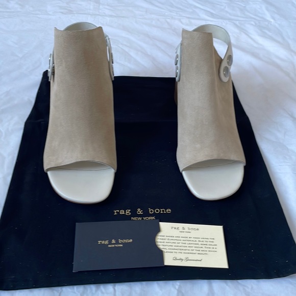 Rag&Bone LEIGH STUCCO SUEDE Heels Size-EU 40/USA 10 New in original box NWT - Picture 2 of 9